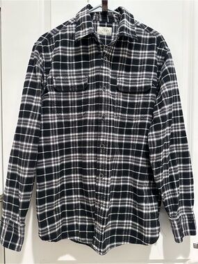 Jachs Black and White Plaid Button-Down Shirt Men’s Size L